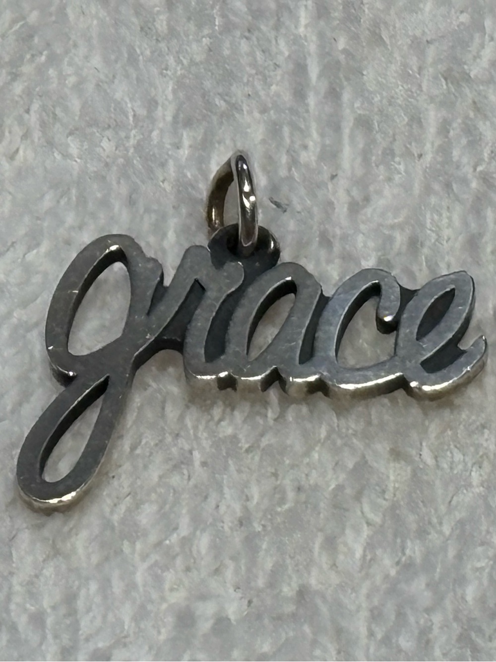 Retired James Avery 925 Sterling Silver ‘Grace' Script Name Charm - Silver Tone